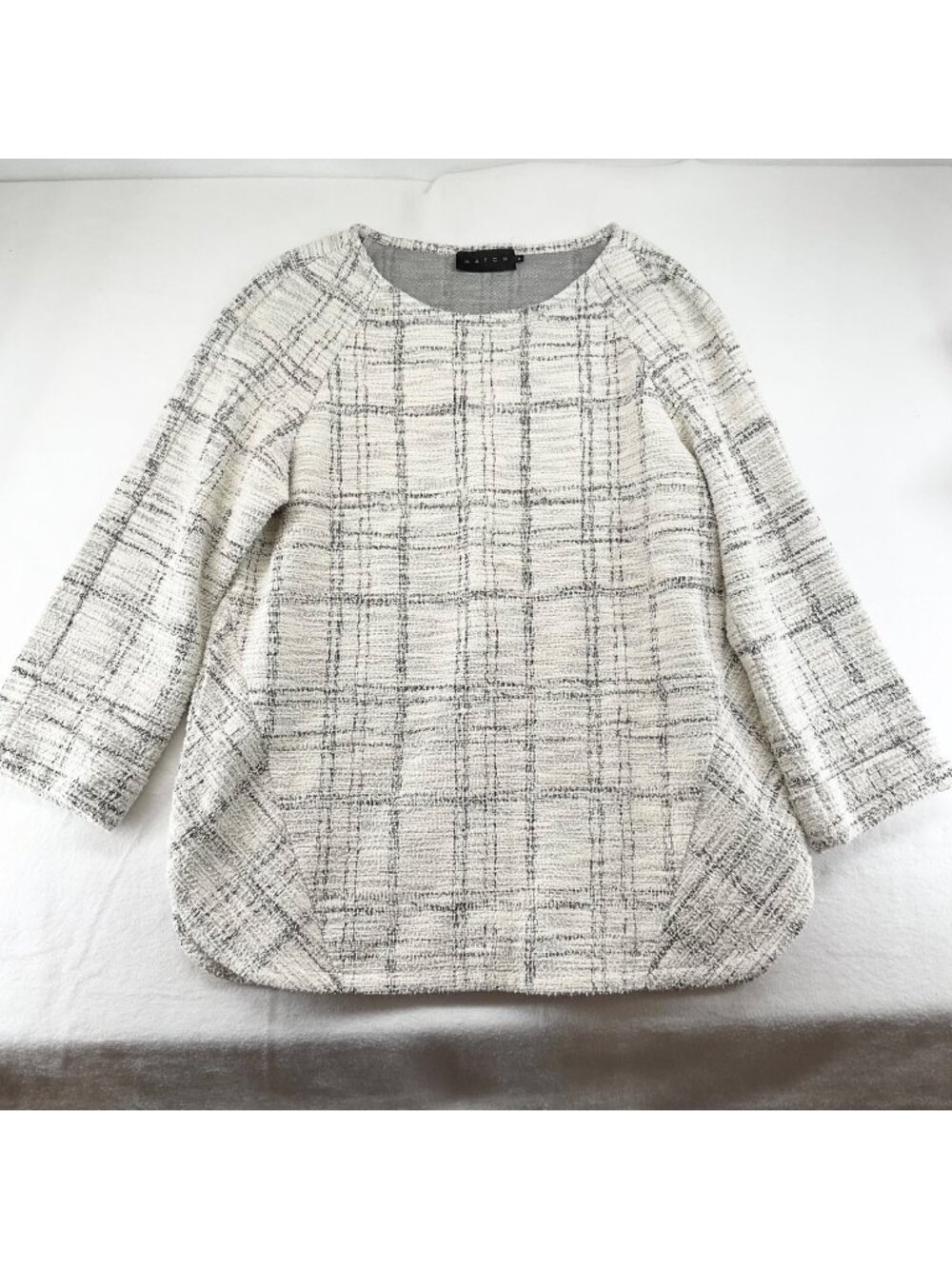 Hatch black white plaid pullover sweatshirt SZ0 bust 38